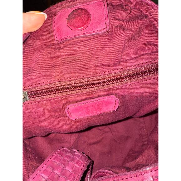 Frye melissa Hobo burgandy wine leather braided detail purse - Picture 3 of 8